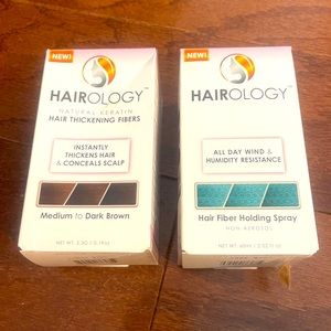 Hairology Medium to Dark Brown Hair Thickening Fibers & Holding Spray Set